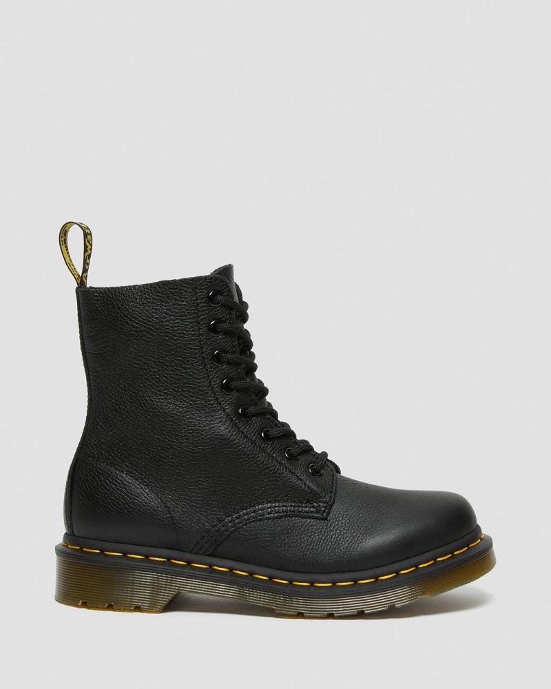 Botines Dr Martens 1460 Pascal Virginia Cuero Mujer Negros | MX 86TCE